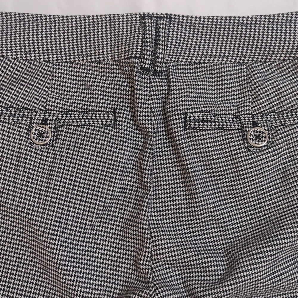 LOFT Marisa Houndstooth Crop Pants, Color Black/White Size 6 - Picture 11 of 14